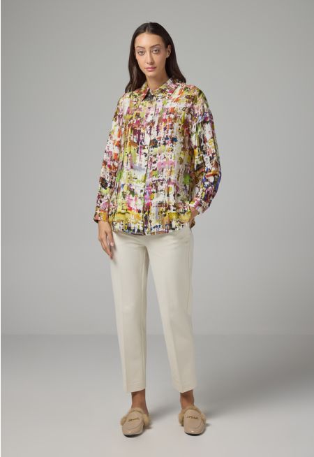 Solid Straight Leg Trousers