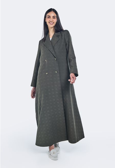 Double Breasted Notched Collar Coat