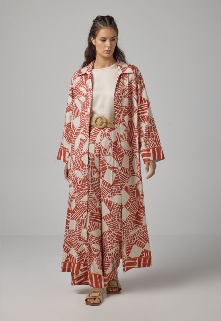 Printed Wide Leg Trousers