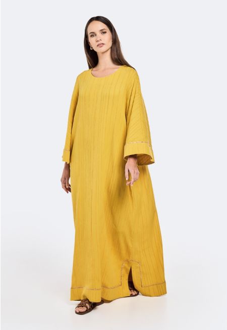 Textured Metallic Details Dress