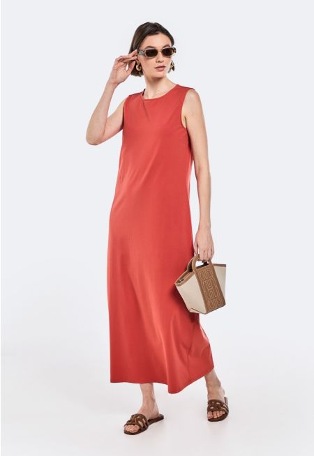 Solid Sleeveless Dress