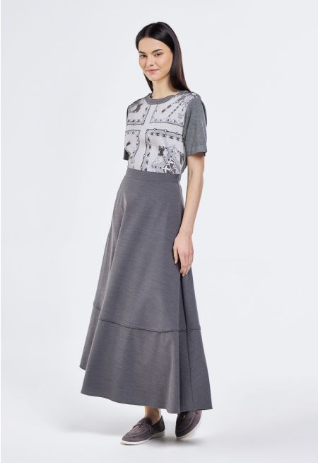 Solid Flared Skirt