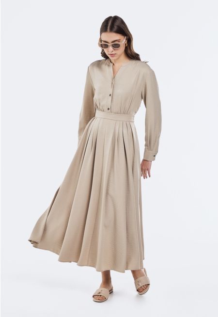 Pleated Crinkled Dress