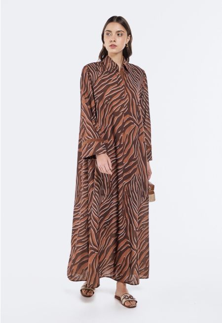 Zebra Print Maxi Dress