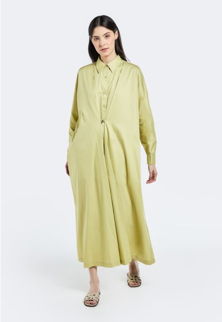 Kimono Sleeve Inverted Pleat Dress