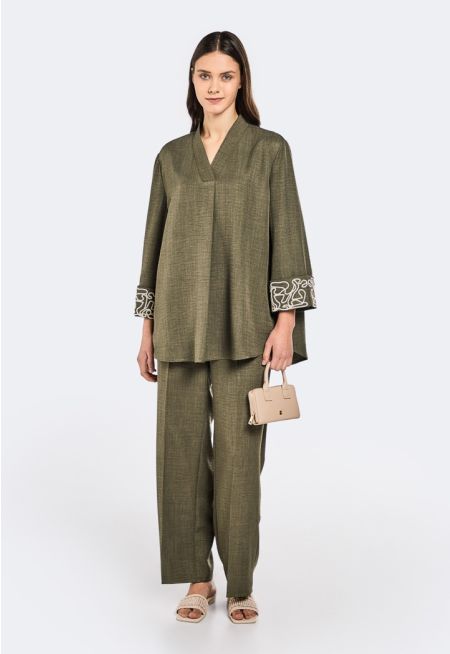 High Waist Straight Cut Trousers