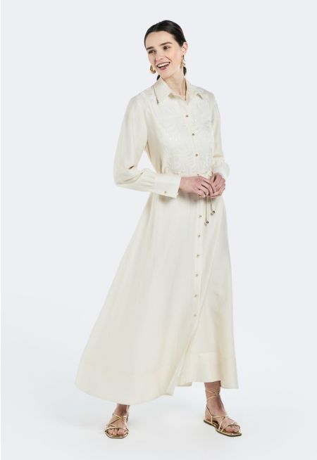 Crinkled Sequin Embellished Dress- Ramadan Style