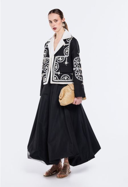 Bubble Hem Mesh Skirt