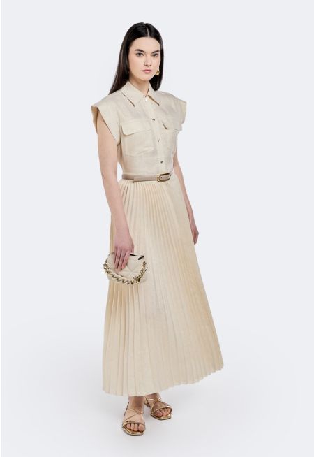Pleated Lurex Dress- Ramadan Style