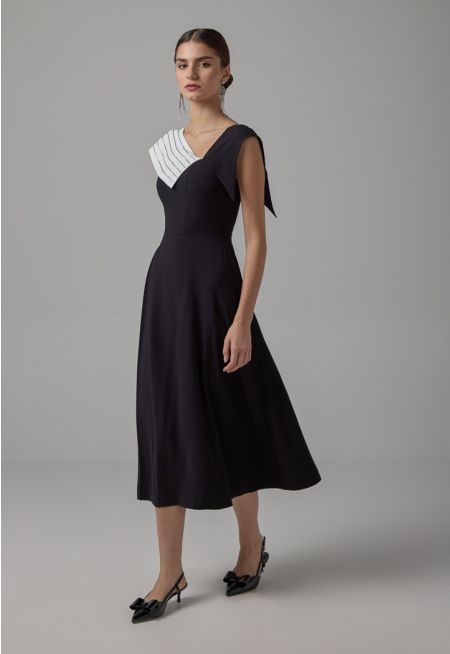 Crystal Embellished Pleated Dress
