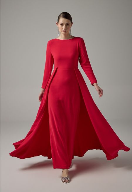 Solid Overlay Maxi Dress