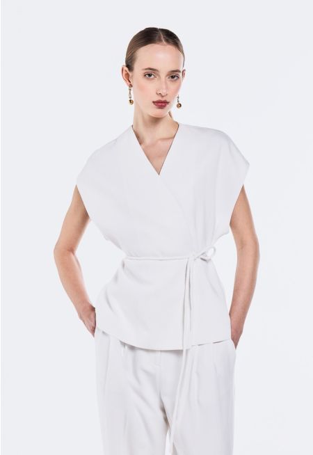 V-Neck Belted Vest