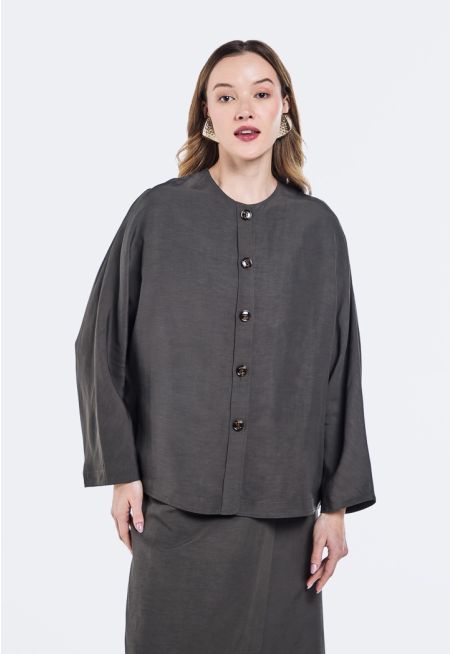 Solid kimono Sleeves Shirt