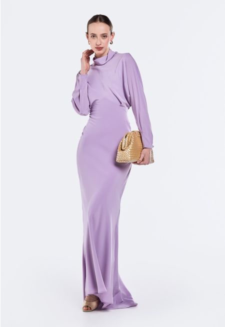 Open Back And Long Sleeves Dress