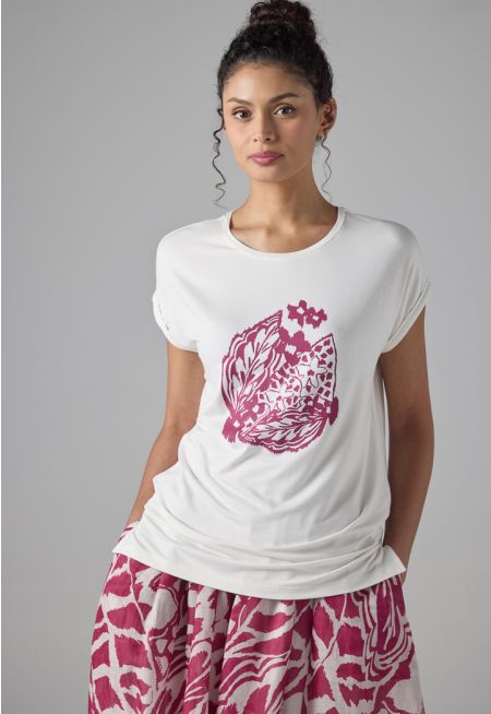 Printed Motif Short Sleeves T-Shirt