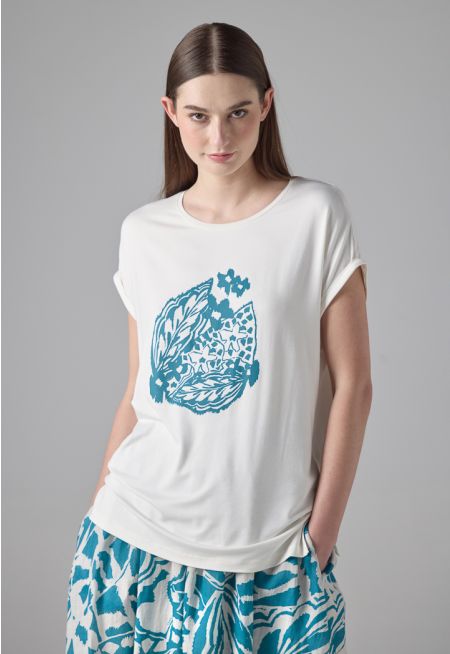 Printed Motif Short Sleeves T-Shirt