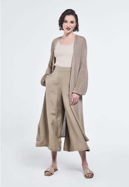 Knitted Lurex Midi Cardigan