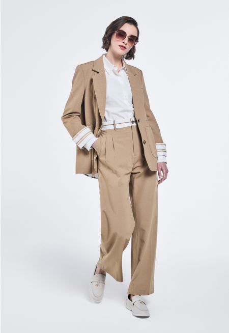 Contrast Waistband Trousers