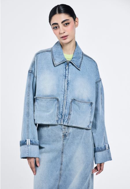 Drop Shoulder Denim Jacket