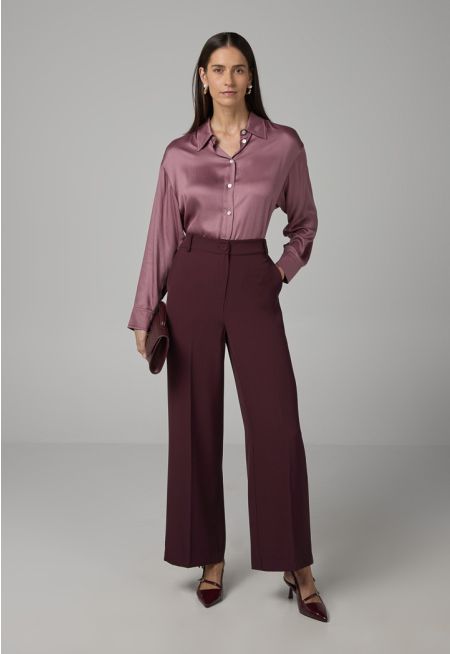 Basic Straight Wide Leg Trousers