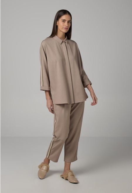 Solid Straight Legs Trousers