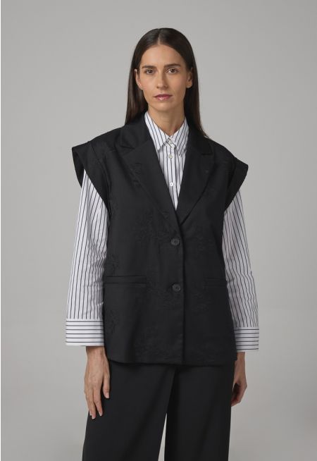 Embroidered Sleeveless Gilet