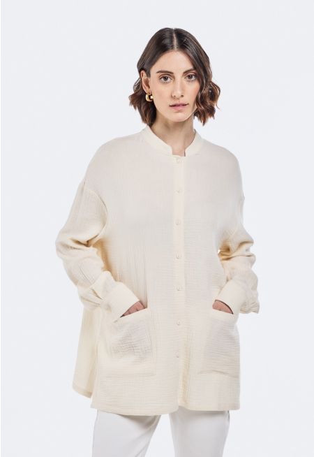 Solid Cotton Gauze Shirt