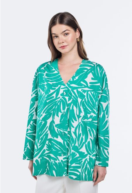 Printed V-Neck Shirt