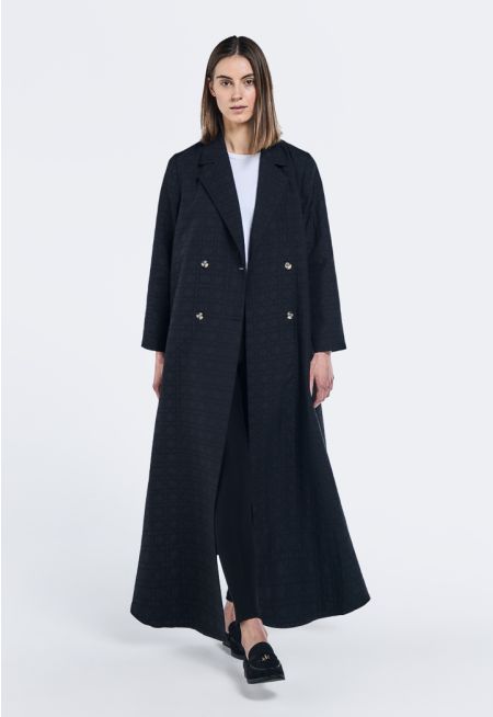 Double Breasted Notched Collar Coat