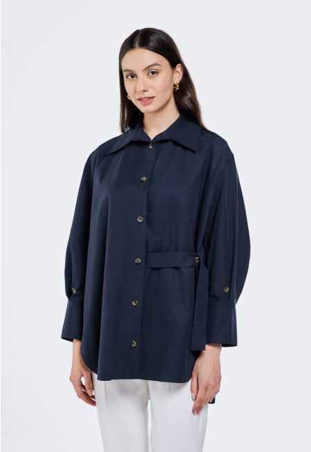 Shirt With Adjustable Belt