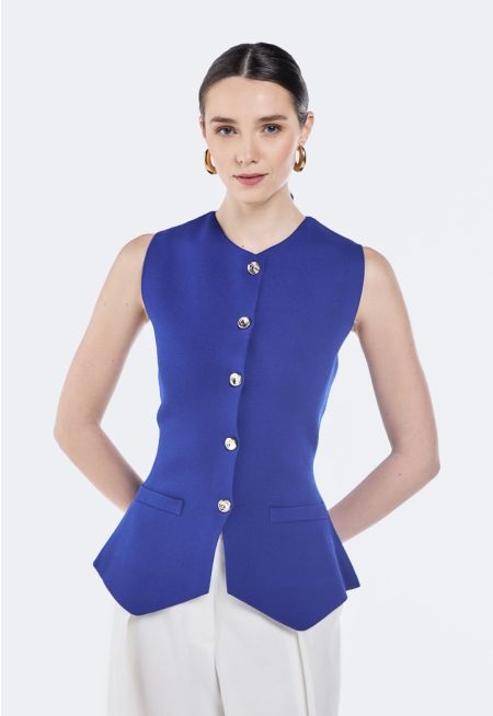 Asymmetrical Hem Knitted Vest