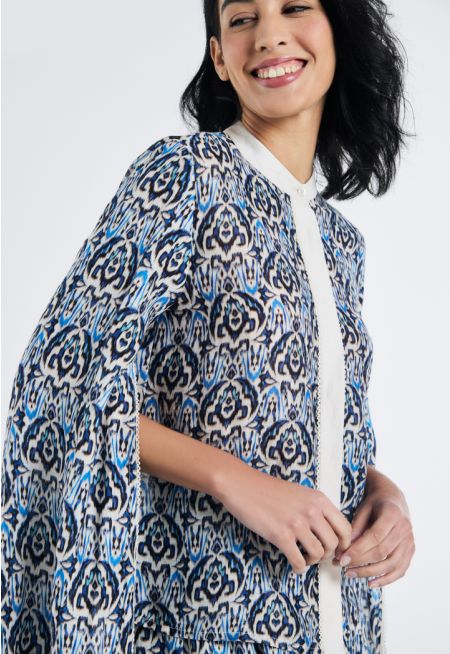 Printed Slit Sleeve Shirt- Ramadan Style
