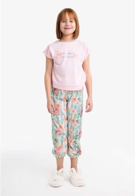 Printed Floral Pajama Set