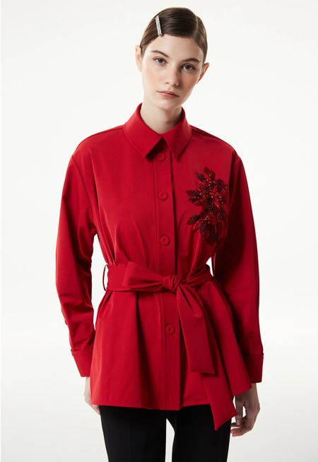 Machka- Embroide Shirt Collar Blouse 
