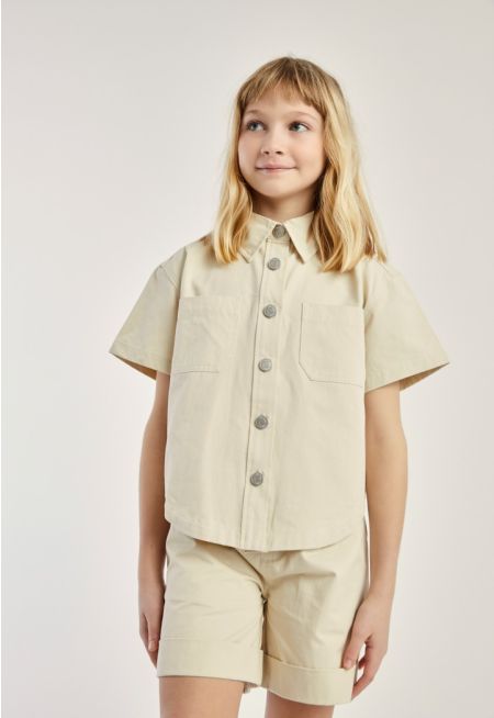 Short Sleeved Khaki Shirt