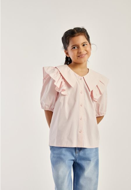 Ruffled Shoulders Shirt