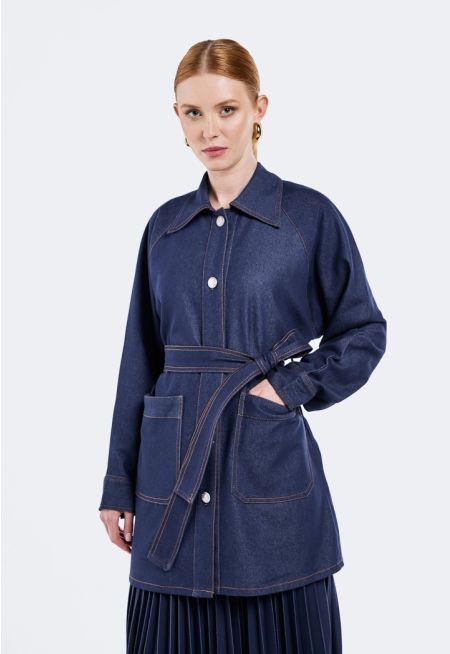 Belted Denim Shirt