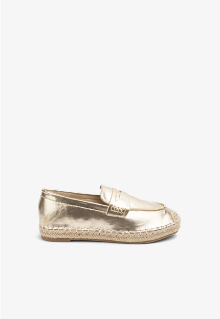 Flat Metallic Loafers