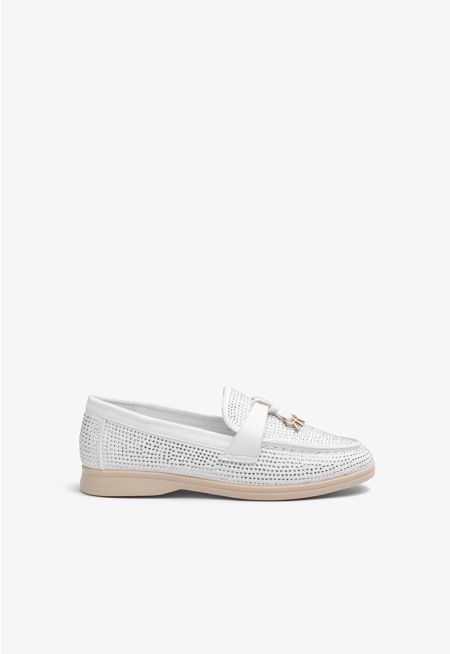 Classic Crystal Embellished Loafers