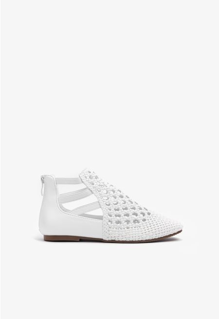 Woven Elastic Ankle Sandals