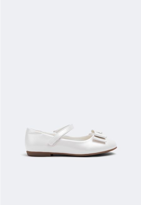 Embellished Bow Ankle Strap Shoes