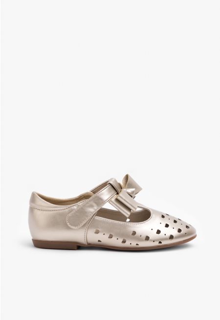 Perforated Ankle Strap Shoes