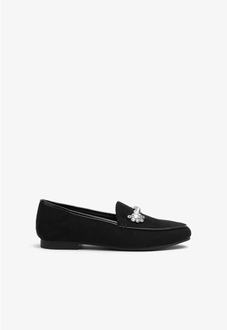 Rhinestones Embellished Loafers