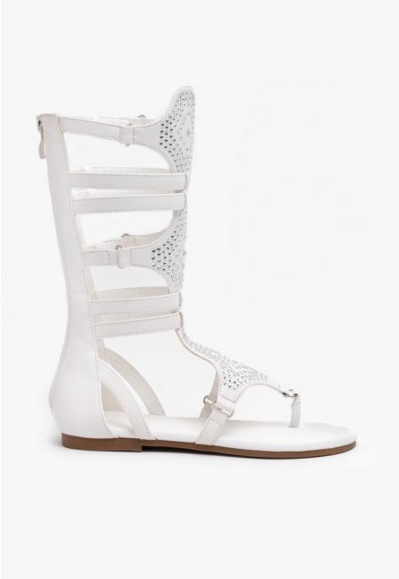 Crystal Embellished Gladiator Sandals