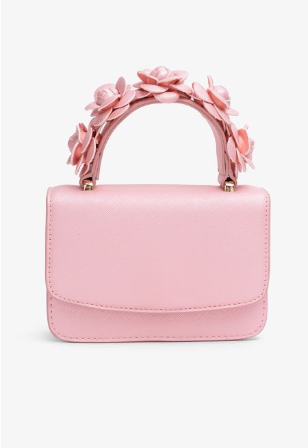 Floral Top Handle Crossbody Bag