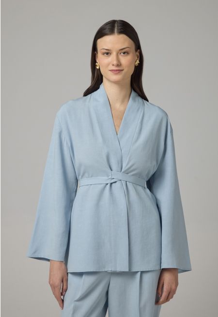 Long Sleeve Basic Kimono