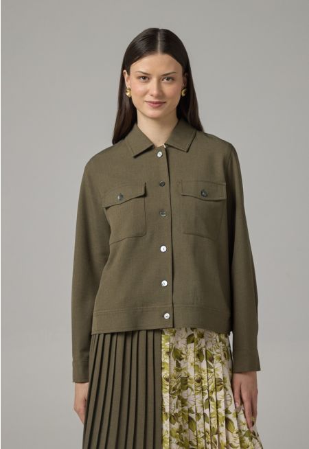 Front Flap Pockets Jacket