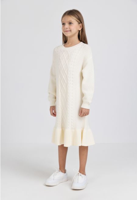 Plain Woven Sweater Dress