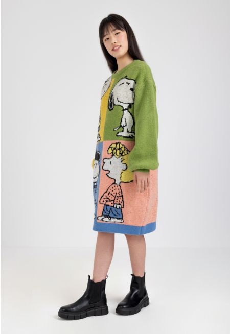 Peanuts Multicolored Knitted Dress