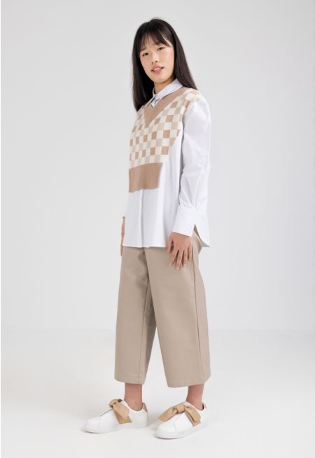 Solid PU Leather Trouser